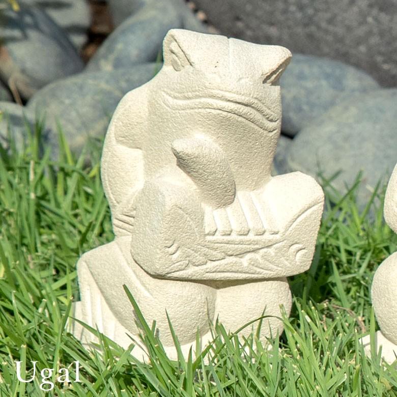 置物 オブジェ カエル ガムラン隊 ウガル お祈り 縁起物 幸運 石造 玄関 人形 バリ雑貨 アジアン 祭事 可愛い 9743 | ブランド登録なし