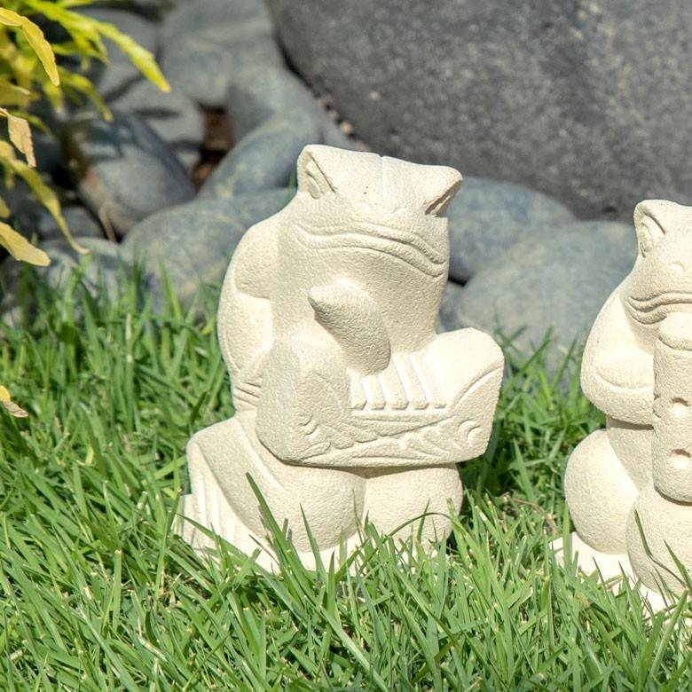 置物 オブジェ カエル ガムラン隊 ウガル お祈り 縁起物 幸運 石造 玄関 人形 バリ雑貨 アジアン 祭事 可愛い 9743 | ブランド登録なし | 14