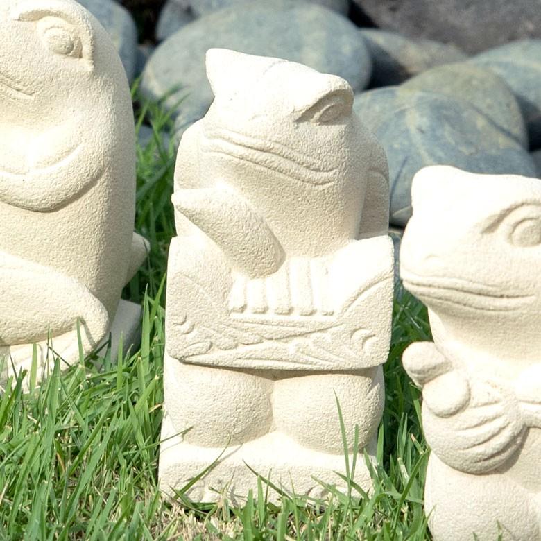 置物 オブジェ カエル ガムラン隊 ウガル お祈り 縁起物 幸運 石造 玄関 人形 バリ雑貨 アジアン 祭事 可愛い 9743 | ブランド登録なし | 03