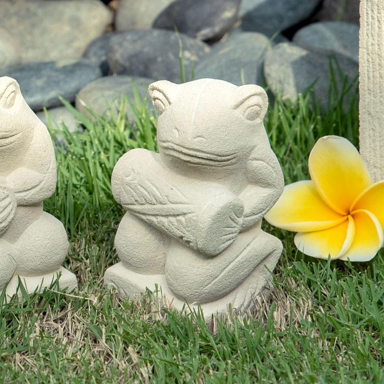 置物 オブジェ カエル ガムラン隊 クンダン お祈り 縁起物 幸運 石造 玄関 人形 バリ雑貨 アジアン 祭事 可愛い 9744 | ブランド登録なし | 14