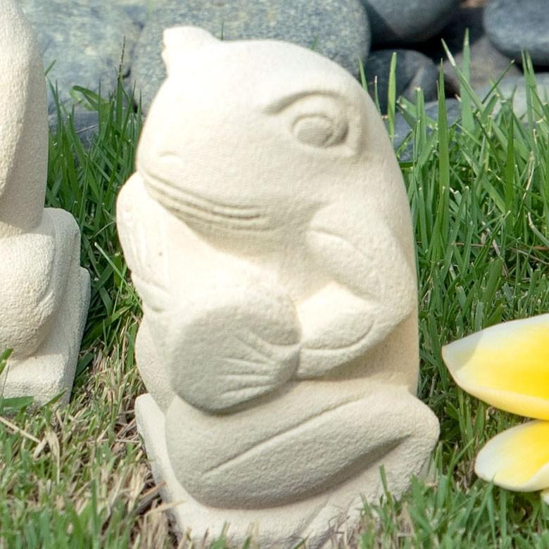 置物 オブジェ カエル ガムラン隊 クンダン お祈り 縁起物 幸運 石造 玄関 人形 バリ雑貨 アジアン 祭事 可愛い 9744 | ブランド登録なし | 15