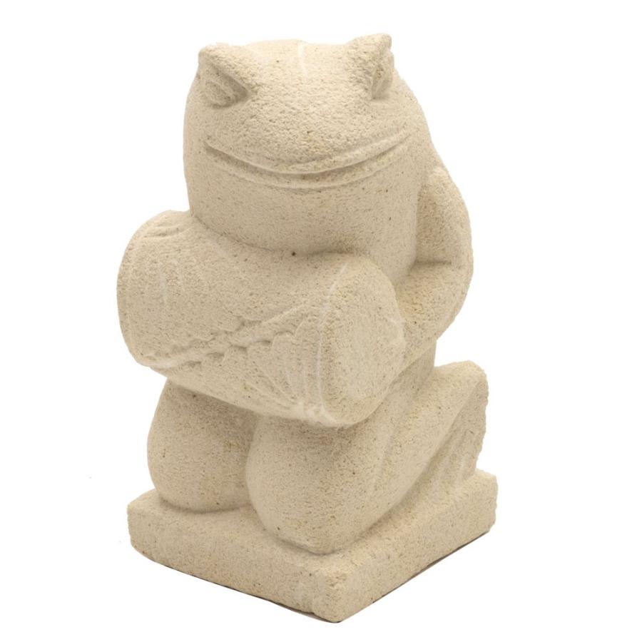 置物 オブジェ カエル ガムラン隊 クンダン お祈り 縁起物 幸運 石造 玄関 人形 バリ雑貨 アジアン 祭事 可愛い 9744 | ブランド登録なし | 16