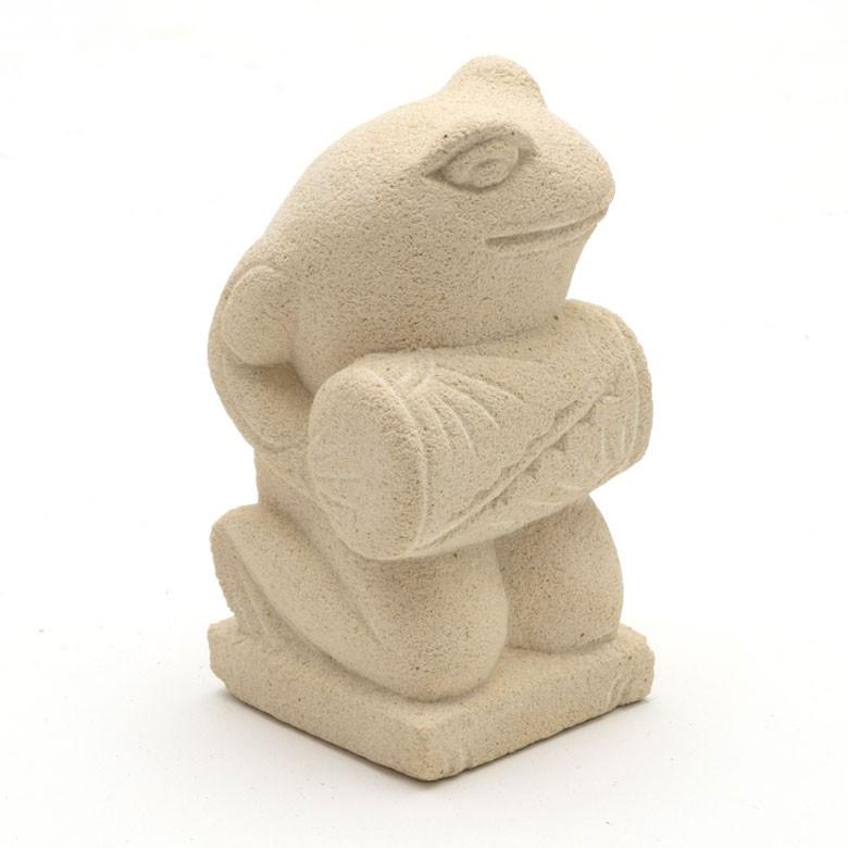 置物 オブジェ カエル ガムラン隊 クンダン お祈り 縁起物 幸運 石造 玄関 人形 バリ雑貨 アジアン 祭事 可愛い 9744 | ブランド登録なし | 08