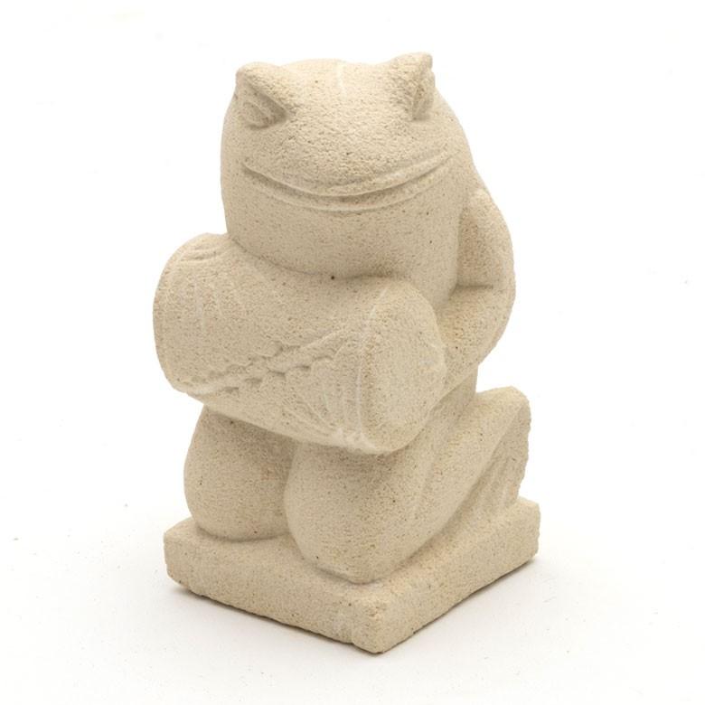 置物 オブジェ カエル ガムラン隊 クンダン お祈り 縁起物 幸運 石造 玄関 人形 バリ雑貨 アジアン 祭事 可愛い 9744 | ブランド登録なし | 09