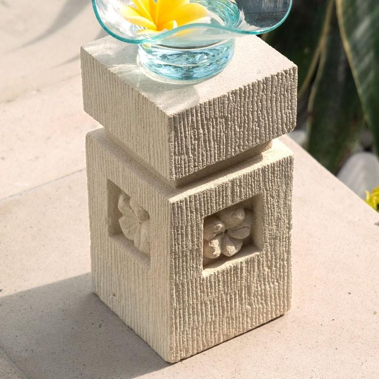 石柱 石造 オブジェ 置物 アジアン ばり パラス石 M アジア雑貨 バリ雑貨 エステ スパ リゾート プルメリア 9752 | ブランド登録なし | 03