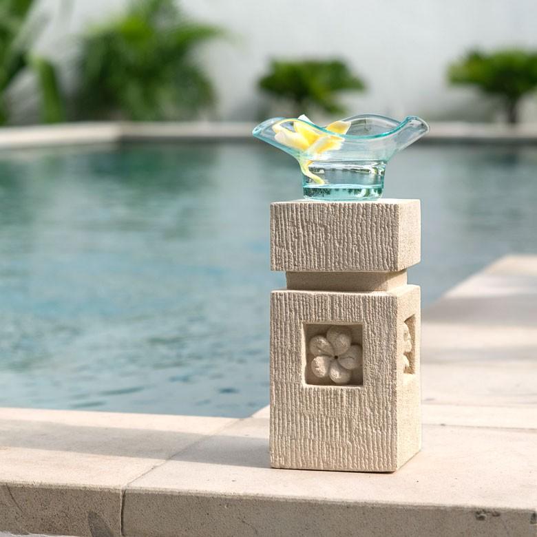 石柱 石造 オブジェ 置物 アジアン ばり パラス石 M アジア雑貨 バリ雑貨 エステ スパ リゾート プルメリア 9752 | ブランド登録なし | 04