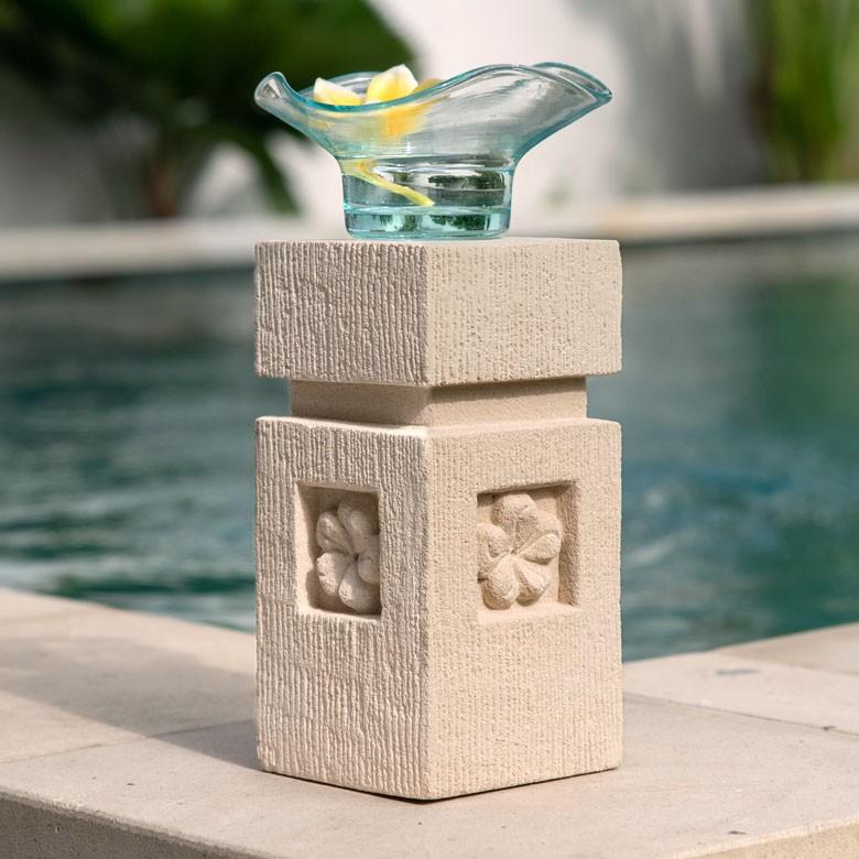 石柱 石造 オブジェ 置物 アジアン ばり パラス石 M アジア雑貨 バリ雑貨 エステ スパ リゾート プルメリア 9752 | ブランド登録なし | 09