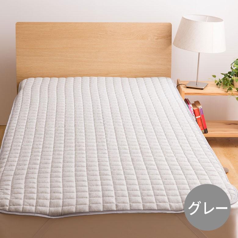 敷きパッド セミダブル 綿 スウェット生地 シーツ ベッド用  洗濯可 丸洗い おしゃれ ブルー グレー 98101 | ブランド登録なし | 04
