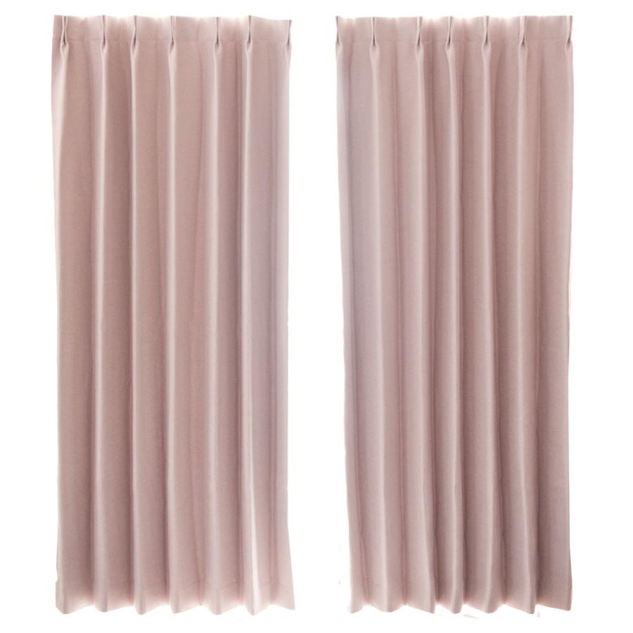 カーテン 遮光 2級 無地 2枚組 幅100×丈200cm 2枚セット 形状記憶加工 安い ウォッシャブル 洗える 両開き 無地 オレンジ ピンクベージュ 98200 | ブランド登録なし | 15