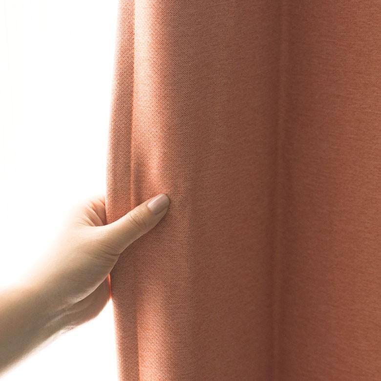 カーテン 遮光 2級 無地 2枚組 幅100×丈200cm 2枚セット 形状記憶加工 安い ウォッシャブル 洗える 両開き 無地 オレンジ ピンクベージュ 98200 | ブランド登録なし | 03