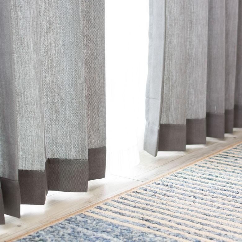 カーテン ウォッシャブル 無地 デニム調 アジャスター付き 2枚セット 幅約100×200cm 日本製 洗える おしゃれ 98203 | ブランド登録なし | 09