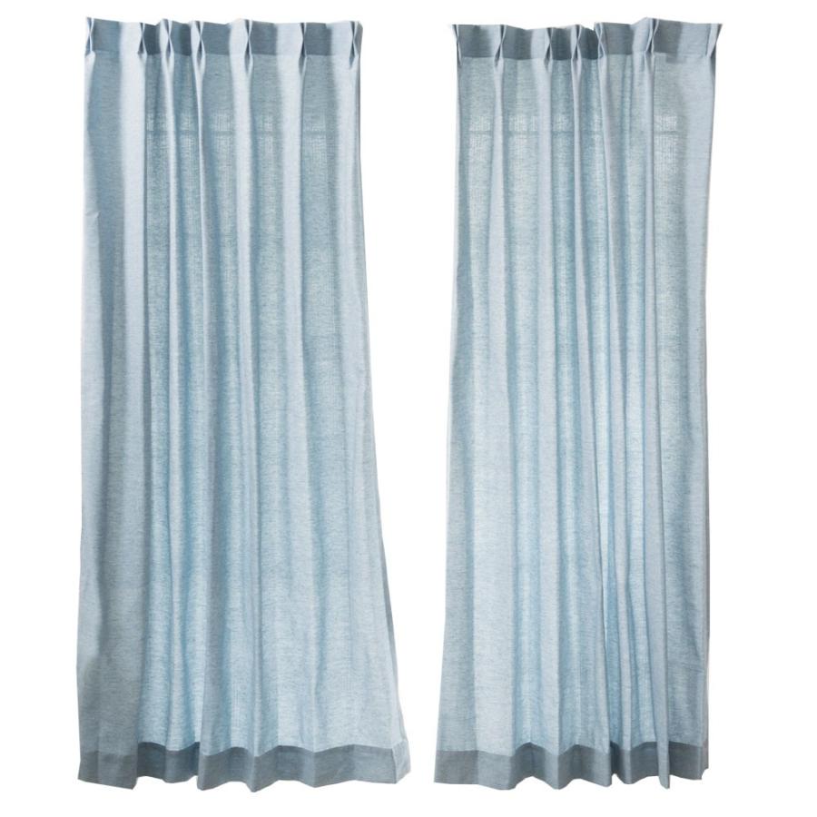 カーテン 無地 2枚組 幅100×丈200cm 2枚セット 安い ウォッシャブル 洗える ドレープカーテン 非遮光 Aフックアジャスター付き ブルー ベージュ 98204 | ブランド登録なし | 14