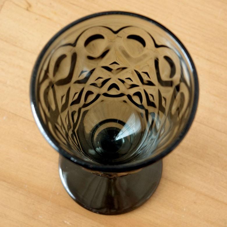 ワイングラス グラス 脚付き ダイヤモンドカット ガラス製 グレー ウォーターグラス ステムグラス コップ 黒 ブラック キッチン用品 98301 | ブランド登録なし | 05