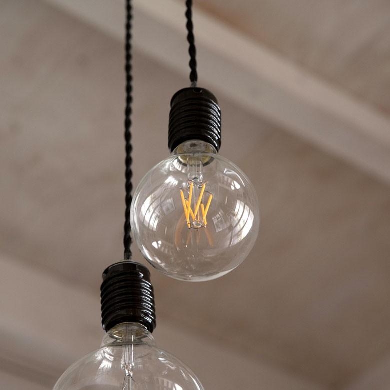 LED電球 E26口金 レトロランプ 照明 丸型 球体 クリア 暖色系 裸電球 直径9.5cm 大きい ボール型 ライト 98404 | ブランド登録なし | 10