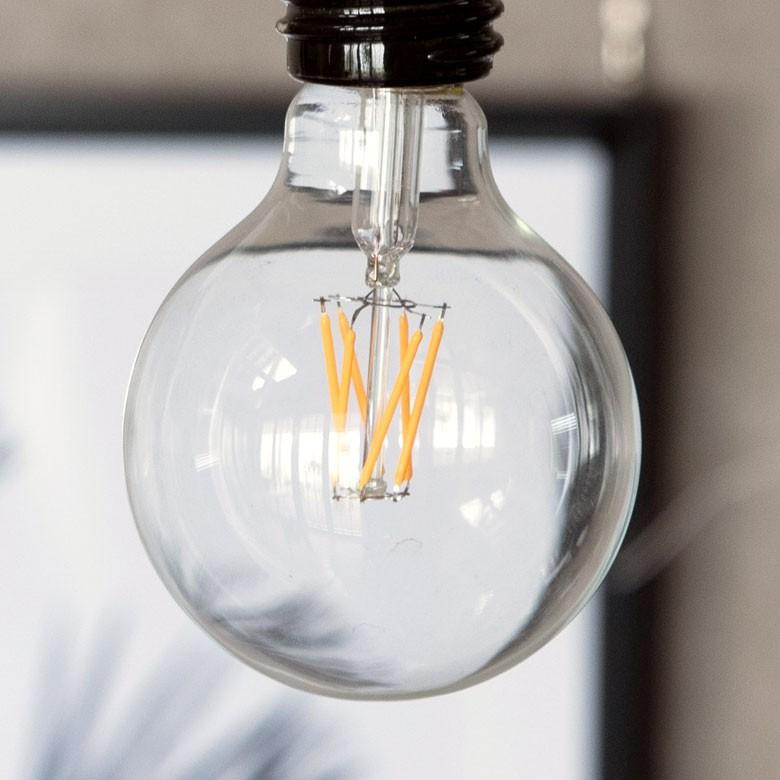LED電球 E26口金 レトロランプ 照明 丸型 球体 クリア 暖色系 裸電球 直径9.5cm 大きい ボール型 ライト 98404 | ブランド登録なし | 12