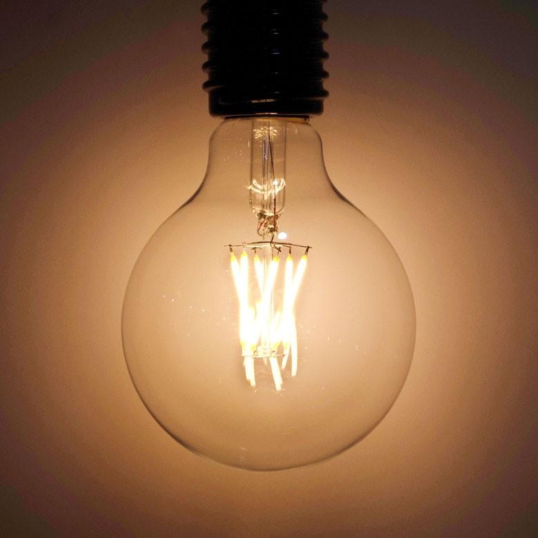 LED電球 E26口金 レトロランプ 照明 丸型 球体 クリア 暖色系 裸電球 直径9.5cm 大きい ボール型 ライト 98404 | ブランド登録なし | 13