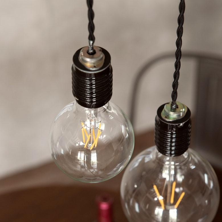 LED電球 E26口金 レトロランプ 照明 丸型 球体 クリア 暖色系 裸電球 直径9.5cm 大きい ボール型 ライト 98404 | ブランド登録なし | 04