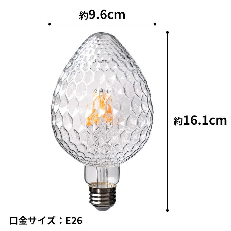 LED電球 E26口金 クリア 暖色系 エジソン電球 レトロランプ 照明 裸電球 直径9.6cm エッグ型 ライト 照明器具 98409 | ブランド登録なし | 01
