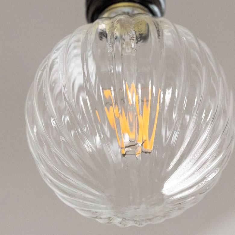 LED電球 E26口金 暖色系 エジソン電球 クリア レトロランプ 照明 裸電球 直径10.1cm ライト 縦筋デザイン 98411 | ブランド登録なし | 10
