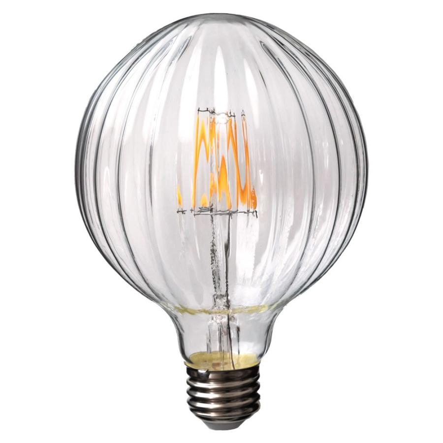LED電球 E26口金 暖色系 エジソン電球 クリア レトロランプ 照明 裸電球 直径10.1cm ライト 縦筋デザイン 98411 | ブランド登録なし | 12