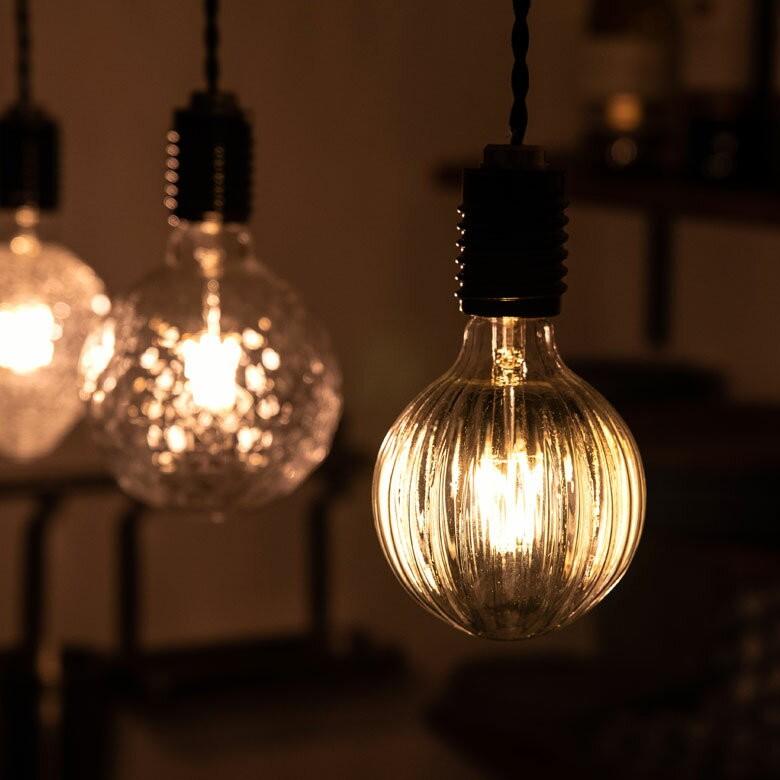 LED電球 E26口金 暖色系 エジソン電球 クリア レトロランプ 照明 裸電球 直径10.1cm ライト 縦筋デザイン 98411 | ブランド登録なし | 03