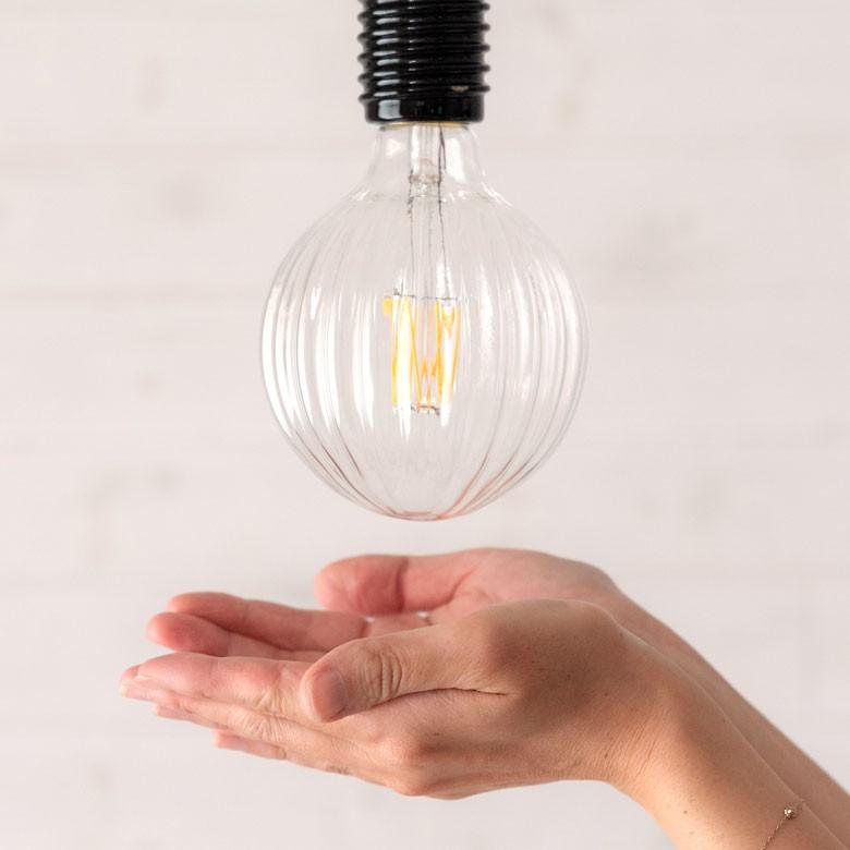 LED電球 E26口金 暖色系 エジソン電球 クリア レトロランプ 照明 裸電球 直径10.1cm ライト 縦筋デザイン 98411 | ブランド登録なし | 07