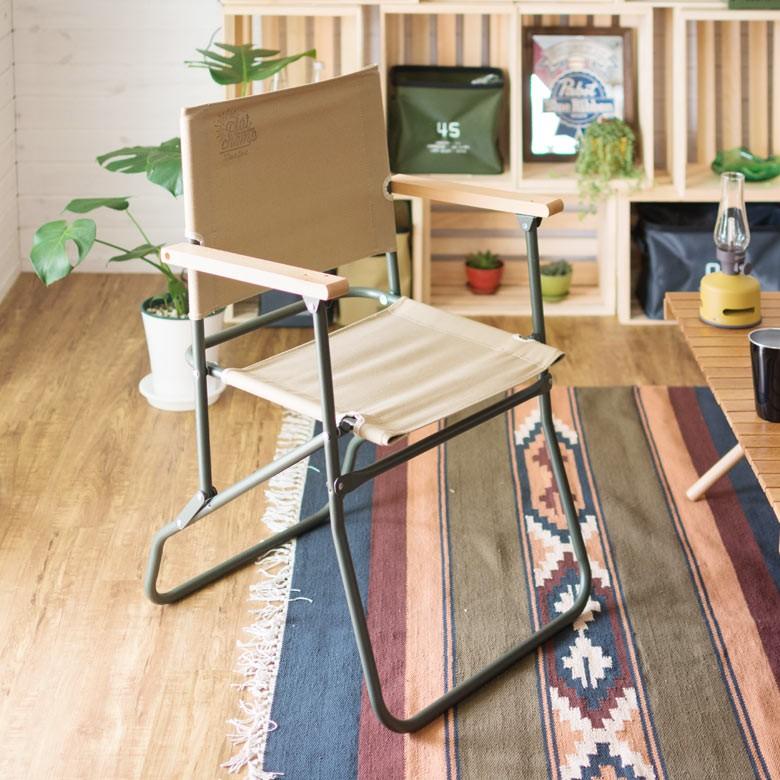 アウトドアチェア 折り畳み椅子 フォールディングチェア 折りたたみ プラットチャンプ アルミ/スチール製 肘付き キャンバス地 イス キャンピングチェア 98506 | ブランド登録なし | 02