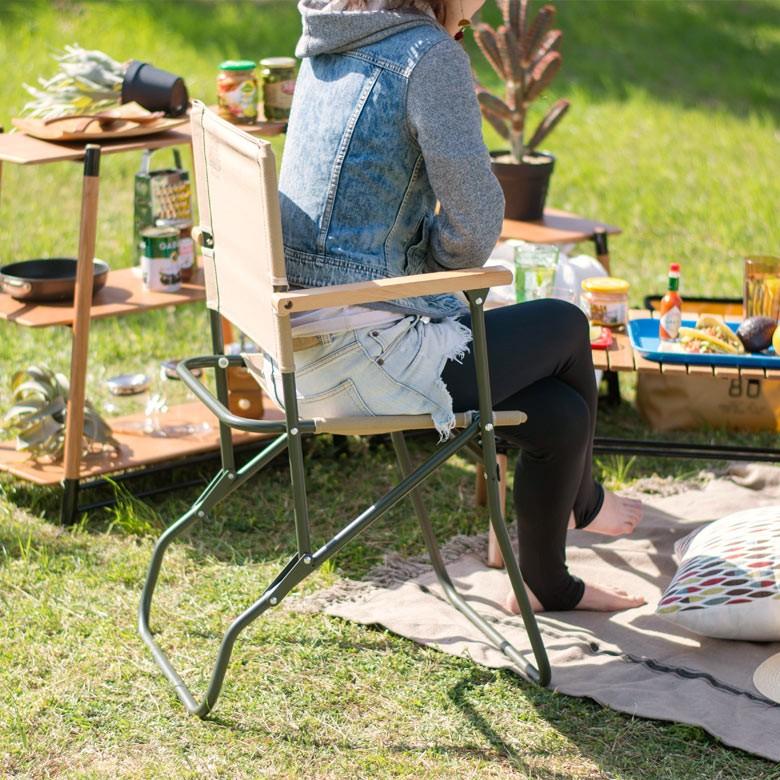 アウトドアチェア 折り畳み椅子 フォールディングチェア 折りたたみ プラットチャンプ アルミ/スチール製 肘付き キャンバス地 イス キャンピングチェア 98506 | ブランド登録なし | 06