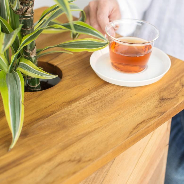 プランツテーブル ガーデンテーブル テーブル 天然木製 角型 45cm × 45cm チーク マンゴー アウトドア コーヒーテーブル 観葉植物 ガーデニング 98607 | ブランド登録なし | 01