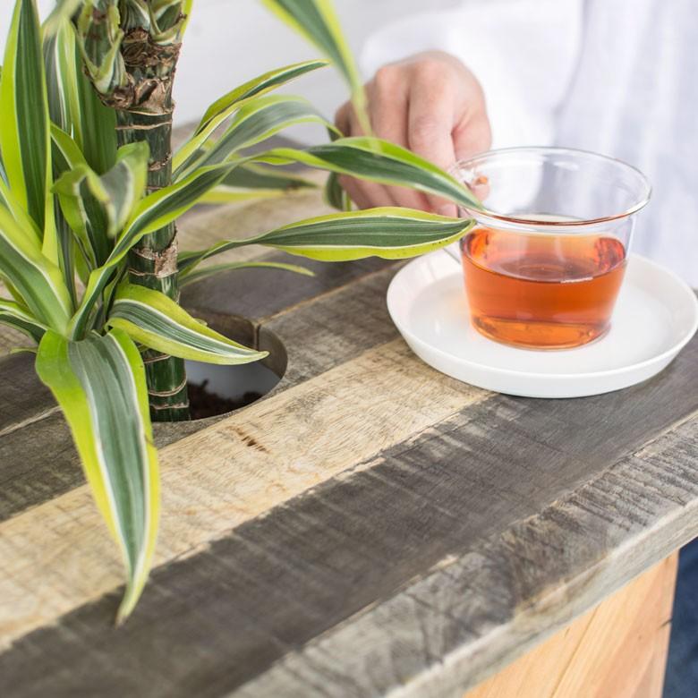 プランツテーブル ガーデンテーブル テーブル 天然木製 角型 45cm × 45cm チーク マンゴー アウトドア コーヒーテーブル 観葉植物 ガーデニング 98607 | ブランド登録なし | 10