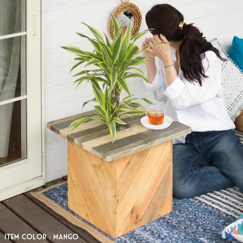 プランツテーブル ガーデンテーブル テーブル 天然木製 角型 45cm × 45cm チーク マンゴー アウトドア コーヒーテーブル 観葉植物 ガーデニング 98607 | ブランド登録なし | 04