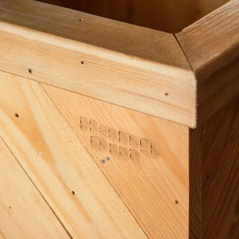 プランターカバー 木製 スクエア型 L 植木鉢カバー 大型 プランツ