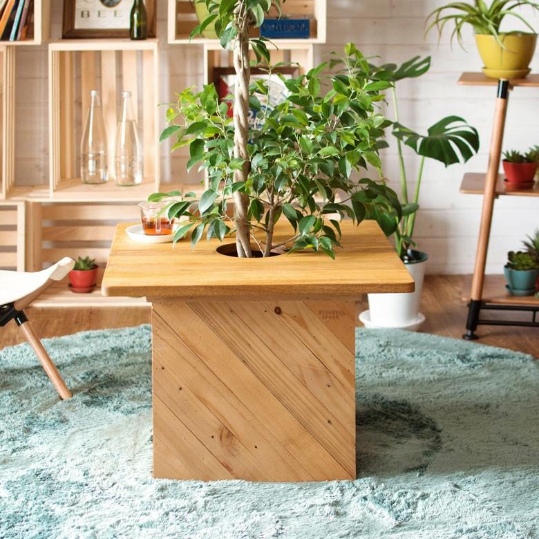 プランターカバー 木製 スクエア型 L 植木鉢カバー 大型 プランツ