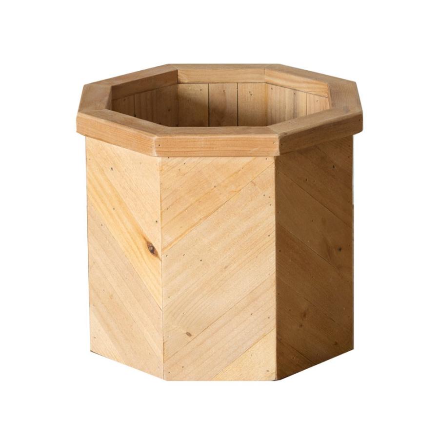 プランターカバー 木製 八角形 S 植木鉢カバー 大型 プランツ