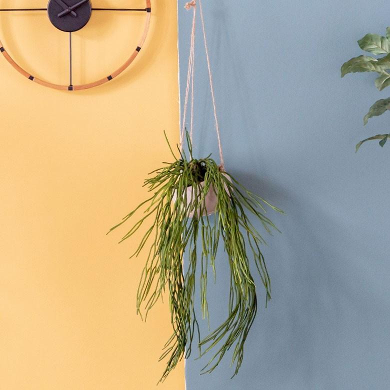 フェイクグリーン 造花 ハンギング ポット付き グリーン 観葉植物 50cm ハンギングポット 陶器 吊り下げ インテリア おしゃれ 98909 | ブランド登録なし