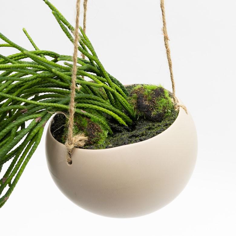 フェイクグリーン 造花 ハンギング ポット付き グリーン 観葉植物 50cm ハンギングポット 陶器 吊り下げ インテリア おしゃれ 98909 | ブランド登録なし | 01