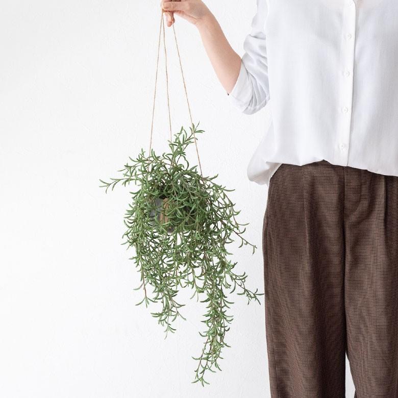 フェイクグリーン 造花 ハンギング ポット付き グリーン 観葉植物 55cm ハンギングポット 陶器 吊り下げ インテリア おしゃれ 98910 | ブランド登録なし | 07