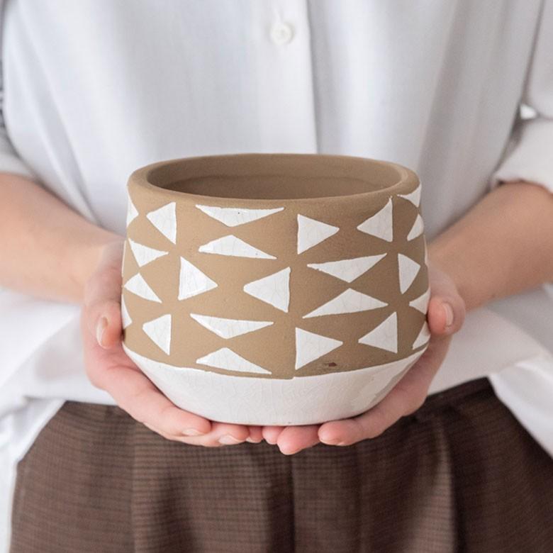 植木鉢 鉢カバー プランターカバー 直径13.5cm 陶器 入れ物