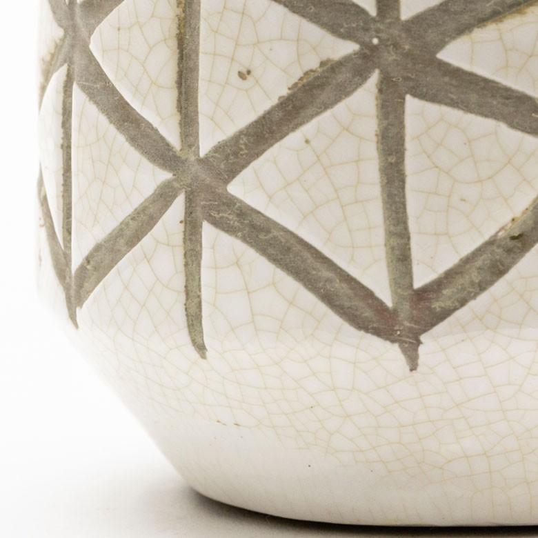 植木鉢 鉢カバー プランターカバー 直径13.5cm 陶器 入れ物 テラコッタ ポット ミニ ガーデン雑貨 インテリア ブラウン ホワイト グレー 98911 | ブランド登録なし | 03