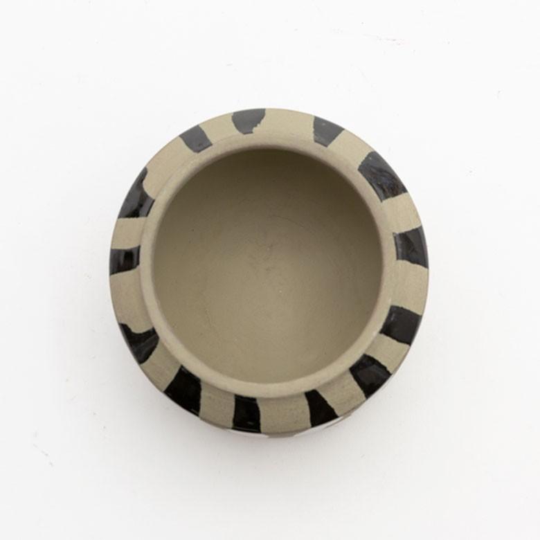 プランターカバー 鉢カバー 直径約13.5cm 陶器 テラコッタボーダー グレー ブラック ガーデンポット インテリア 98913 | ブランド登録なし | 03