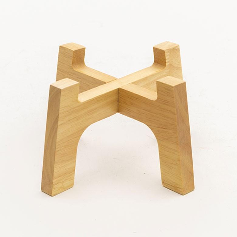 植木鉢 鉢カバー 直径13cm 陶器 テラコッタ ポット 木製スタンド ガーデン雑貨 インテリア グレー ホワイト スタンド付き 98915 | ブランド登録なし | 04