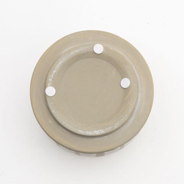 植木鉢 鉢カバー 直径13cm 陶器 テラコッタ ポット 木製スタンド ガーデン雑貨 インテリア グレー ホワイト スタンド付き 98915 | ブランド登録なし | 06