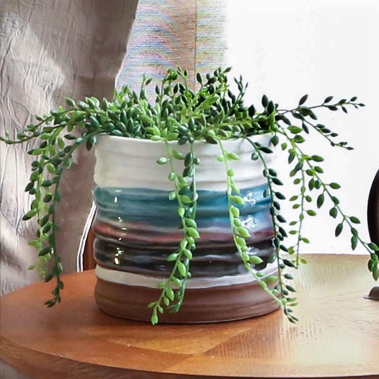 プランターカバー 鉢カバー 直径約12cm 陶器 テラコッタ カラフル ガーデンポット インテリア 98916 | ブランド登録なし