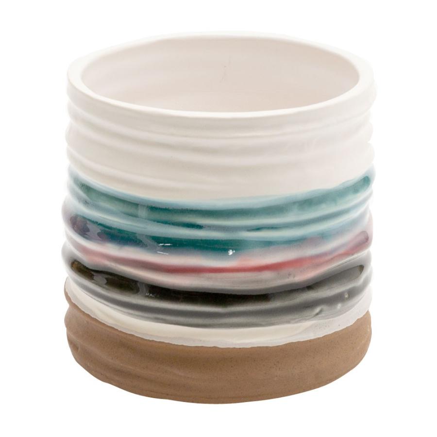 プランターカバー 鉢カバー 直径約12cm 陶器 テラコッタ カラフル ガーデンポット インテリア 98916 | ブランド登録なし | 08