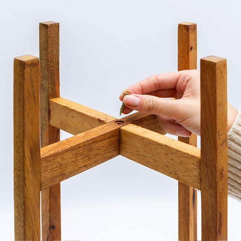 ウッドスタンド プランタースタンド 植木鉢スタンド ウッド スタンド 高さ56cm 木製 スタンド 直径18cm ガーデン雑貨 ポットスタンド 98920 | ブランド登録なし | 05