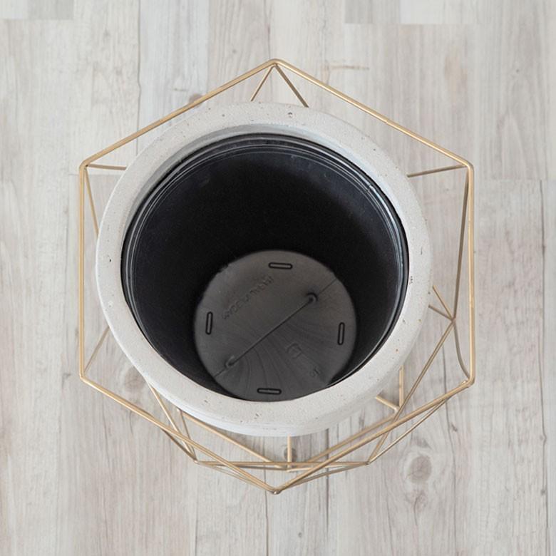 植木鉢 鉢カバープランターカバー 直径40cm セメント アイアン ポット ガーデン雑貨 インテリア ゴールド グレー 大きめ インテリア 98921 | ブランド登録なし | 07