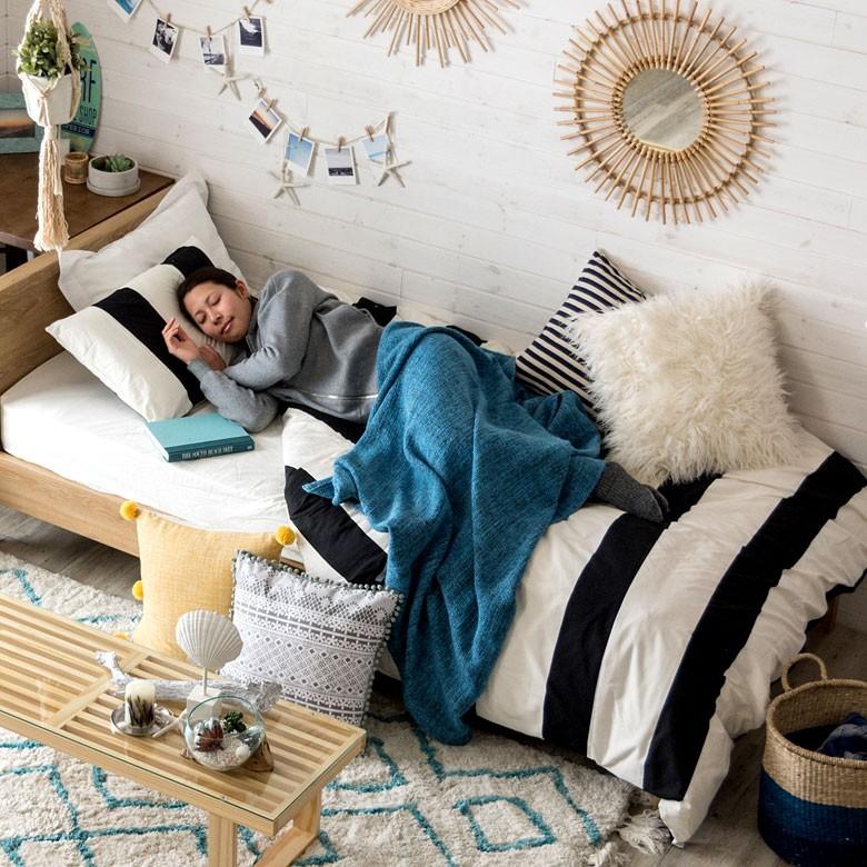 布団カバー3点セット シングルベッド用 掛け布団カバー ボックスシーツ 枕カバー ベッドタイプ 綿100% カバーリング ファスナー 全周ゴム仕様 99004 | ブランド登録なし | 09