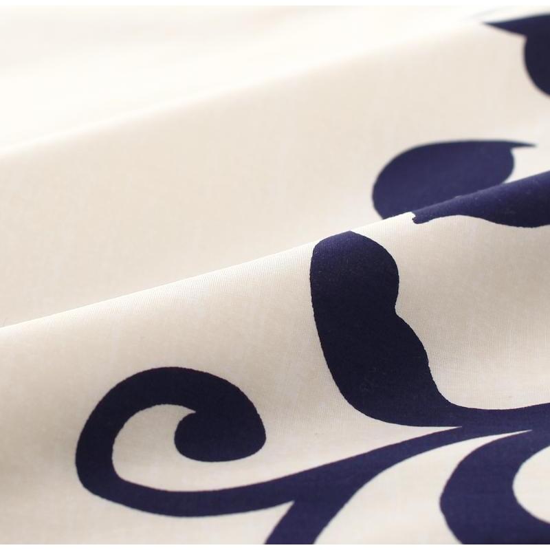 布団カバー 3点セット シングルベッド用 掛け布団カバー ボックスシーツ 枕カバー ベッドタイプ ネイビー 綿100% モダン おしゃれ 99006 | ブランド登録なし | 07