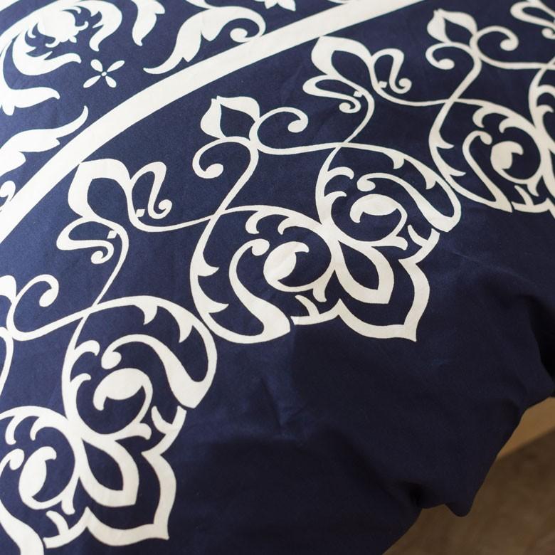 布団カバー 3点セット セミダブルベッド用 掛け布団カバー ボックスシーツ 枕カバー ベッドタイプ ネイビー 綿100% モダン おしゃれ 99007 | ブランド登録なし | 10