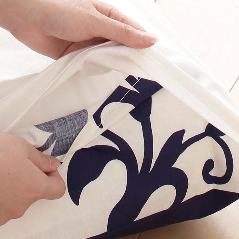 布団カバー 3点セット セミダブルベッド用 掛け布団カバー ボックスシーツ 枕カバー ベッドタイプ ネイビー 綿100% モダン おしゃれ 99007 | ブランド登録なし | 04